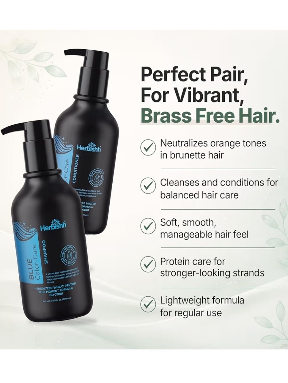 Blue Shampoo & Conditioner Set, Neutralizes Brassy & Orange Tones - Picture 2 of 10